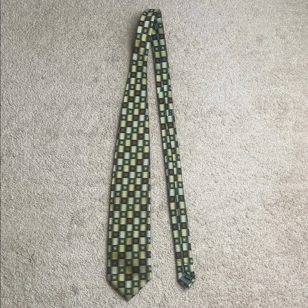 Checkered Green and Black Men's Tie